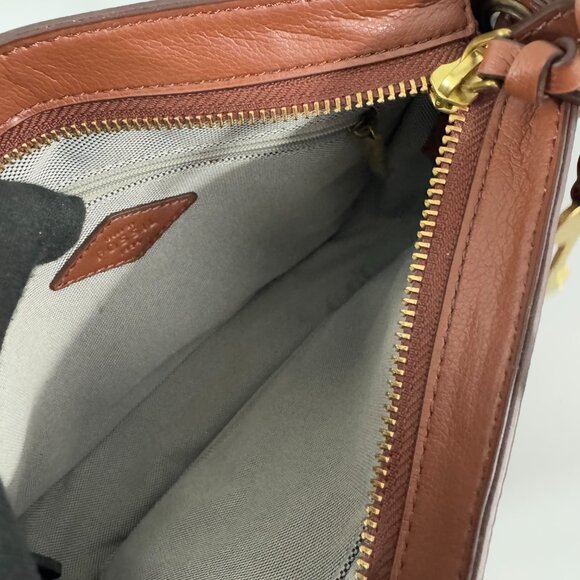 New Fossil Brown Leather Crossbody Bag - Picture 13 of 15
